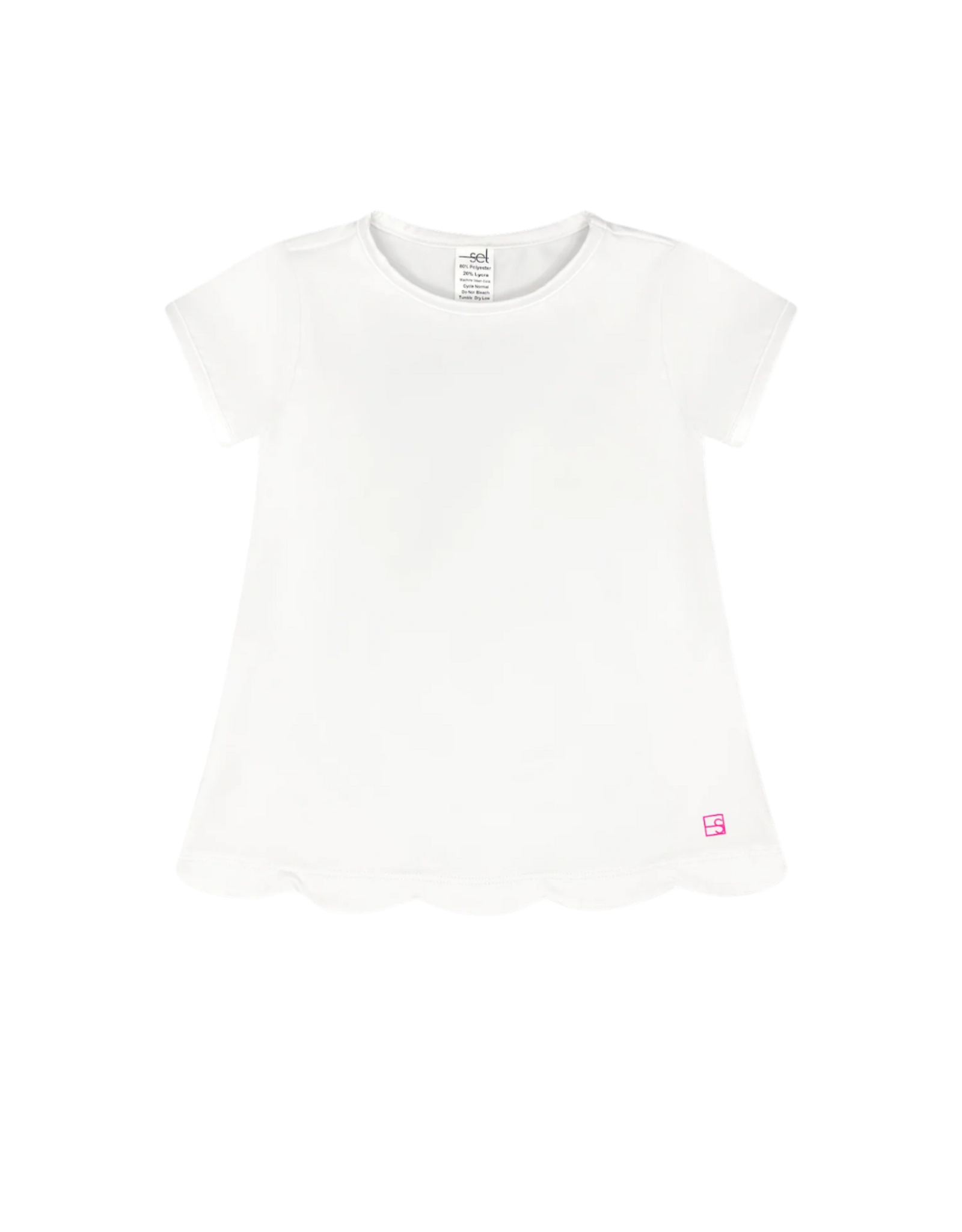 SET Bridget Basic Tee - Pure Coconut w/ Scallop Trim