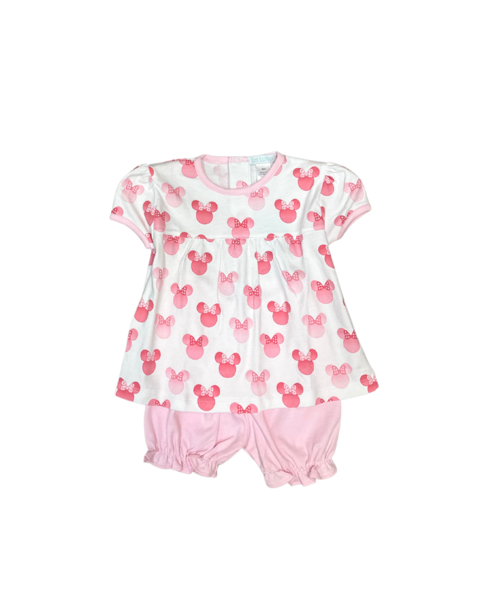 Lulu Bebe LLC Pink Minnie Pima Bloomer Set 18m