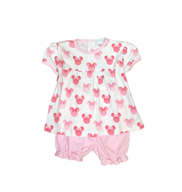 Lulu Bebe LLC Pink Minnie Pima Bloomer Set 18m