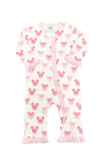 Lulu Bebe LLC Pink Minnie Pima Footless Zip Up