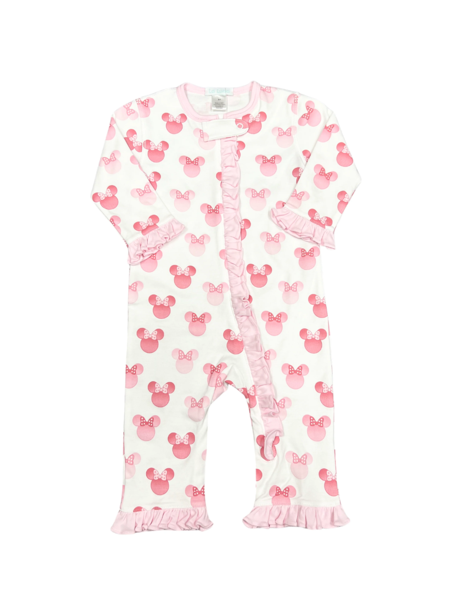 Lulu Bebe LLC Pink Minnie Pima Footless Zip Up