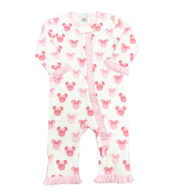 Lulu Bebe LLC Pink Minnie Pima Footless Zip Up