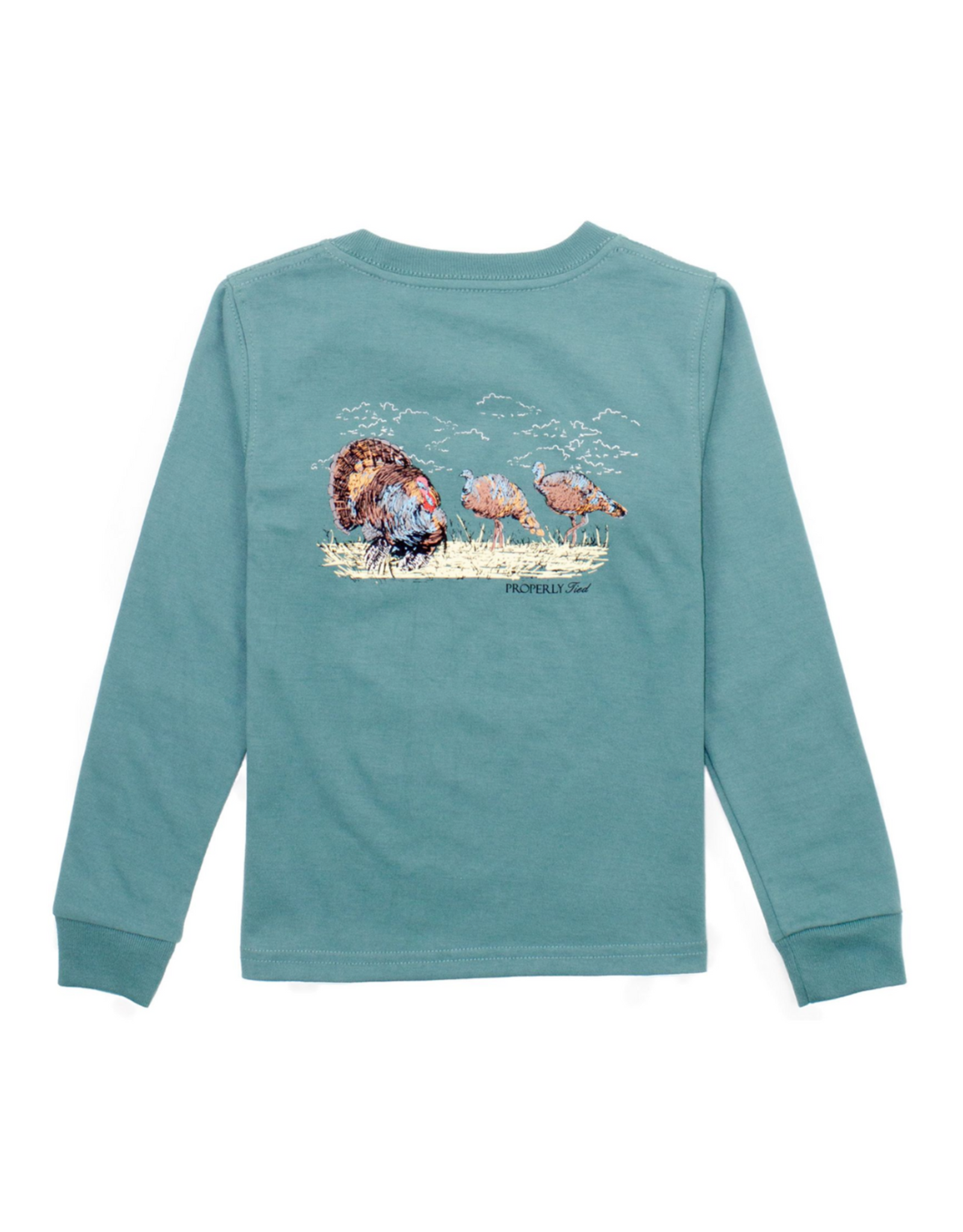Properly Tied Boys Turkey Hunt LS Marine Green