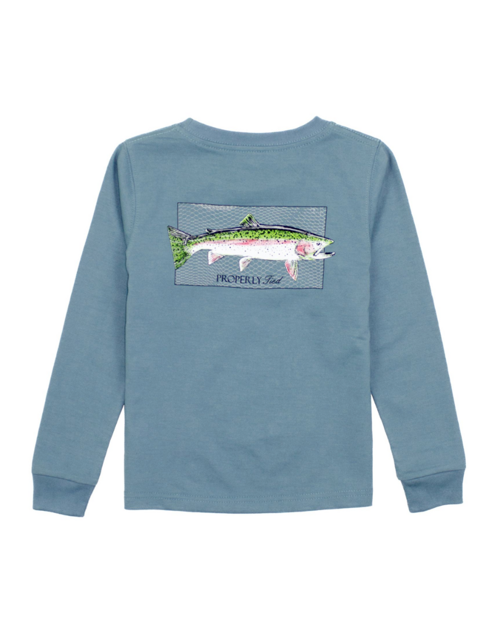 Properly Tied Rainbow Trout LS Steel Blue