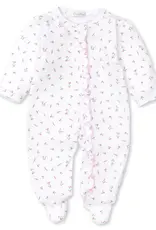 Kissy Kissy Garden Print Footie W/Ruffle Zipper, White