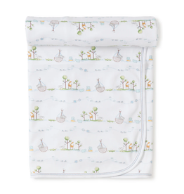 Kissy Kissy Noah's Print Blanket. Blue