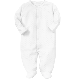 Kissy Kissy New Kissy Dots Print Footie, White/Silver Kissy Kissy New Kissy Dots Print Footie, White/Silver
