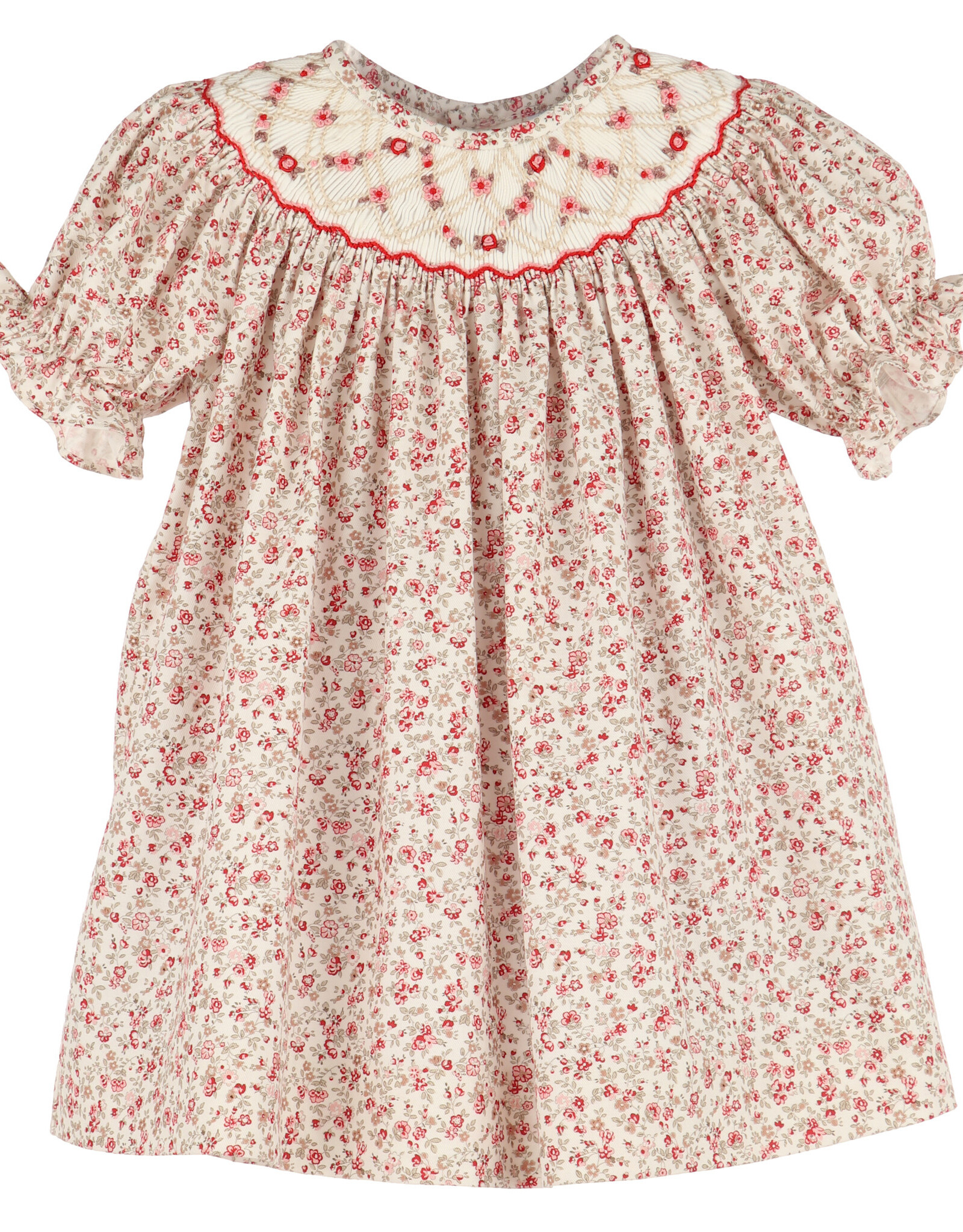 Luli & Me Mulberry Floral Bishop, Red