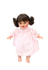 Rosalina Bella 10" Baby Doll, Brunette Pigtails w/ Pink Dress