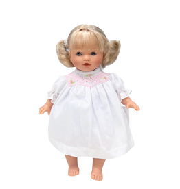 Rosalina Carly 10" Baby Doll, Blonde Pigtails w/ White Dress