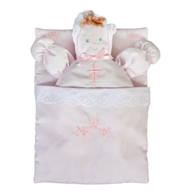 Rosalina Pink Bunting Doll With Cross