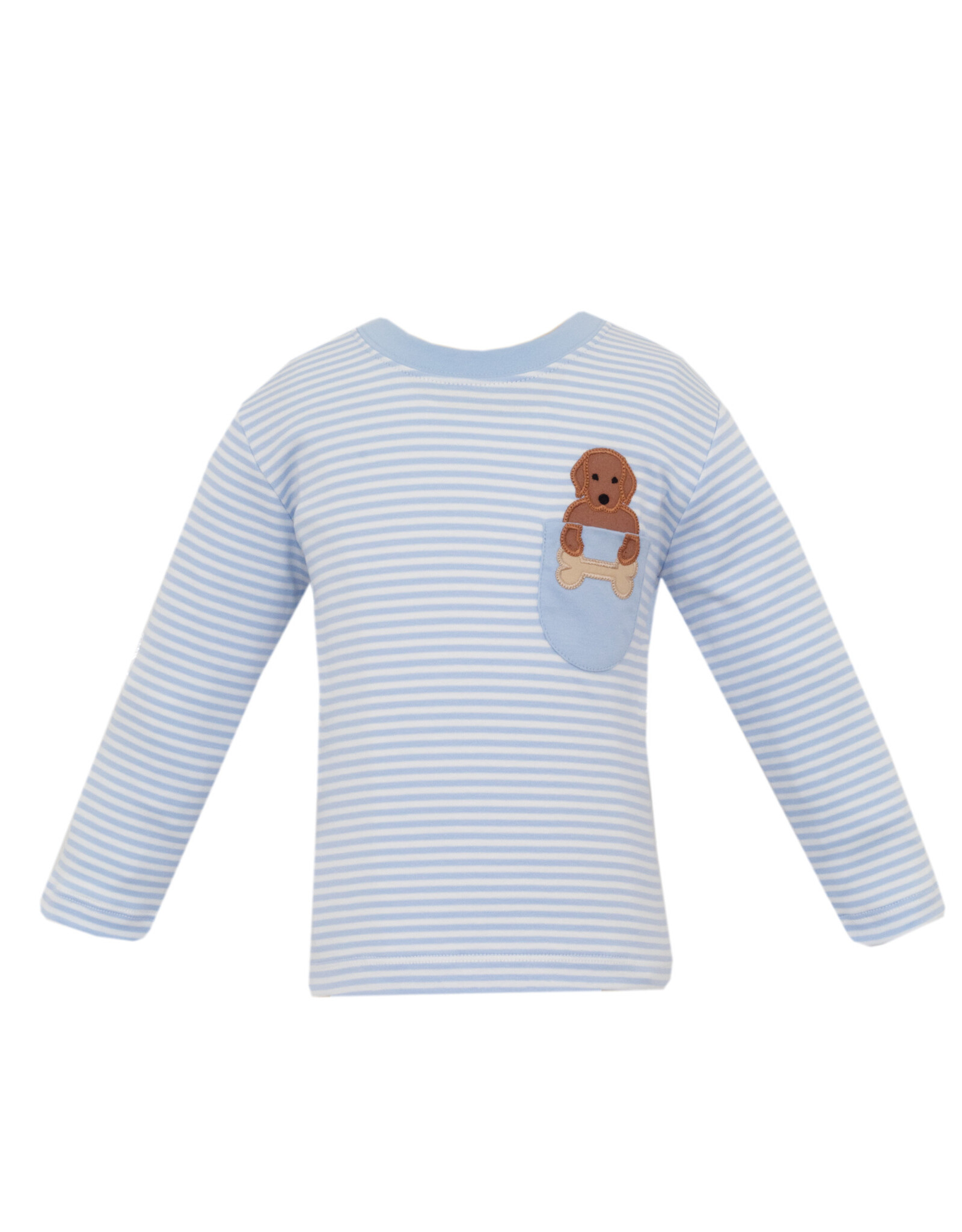 Claire and Charlie Labs Blue Knit Stripe Tshirt
