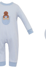 Claire and Charlie Labs Blue Knit Romper