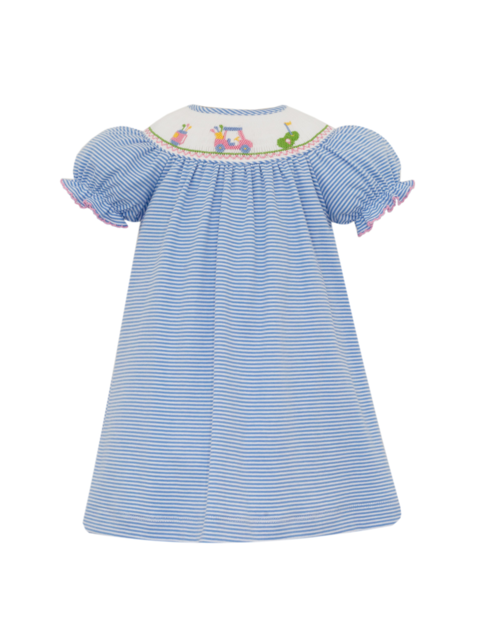 Petit Bebe Periwinkle Stripe Knit Golf Bishop Dress