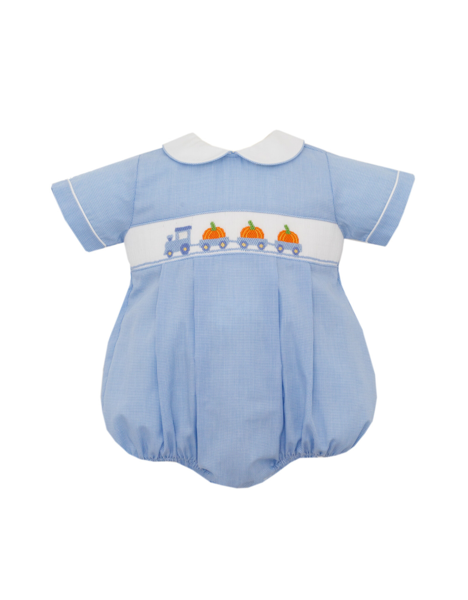 Petit Bebe Truck/Pumpkin Bubble, Blue Microcheck