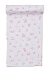 Kissy Kissy Vintage Toy Treasures Blanket, Pink