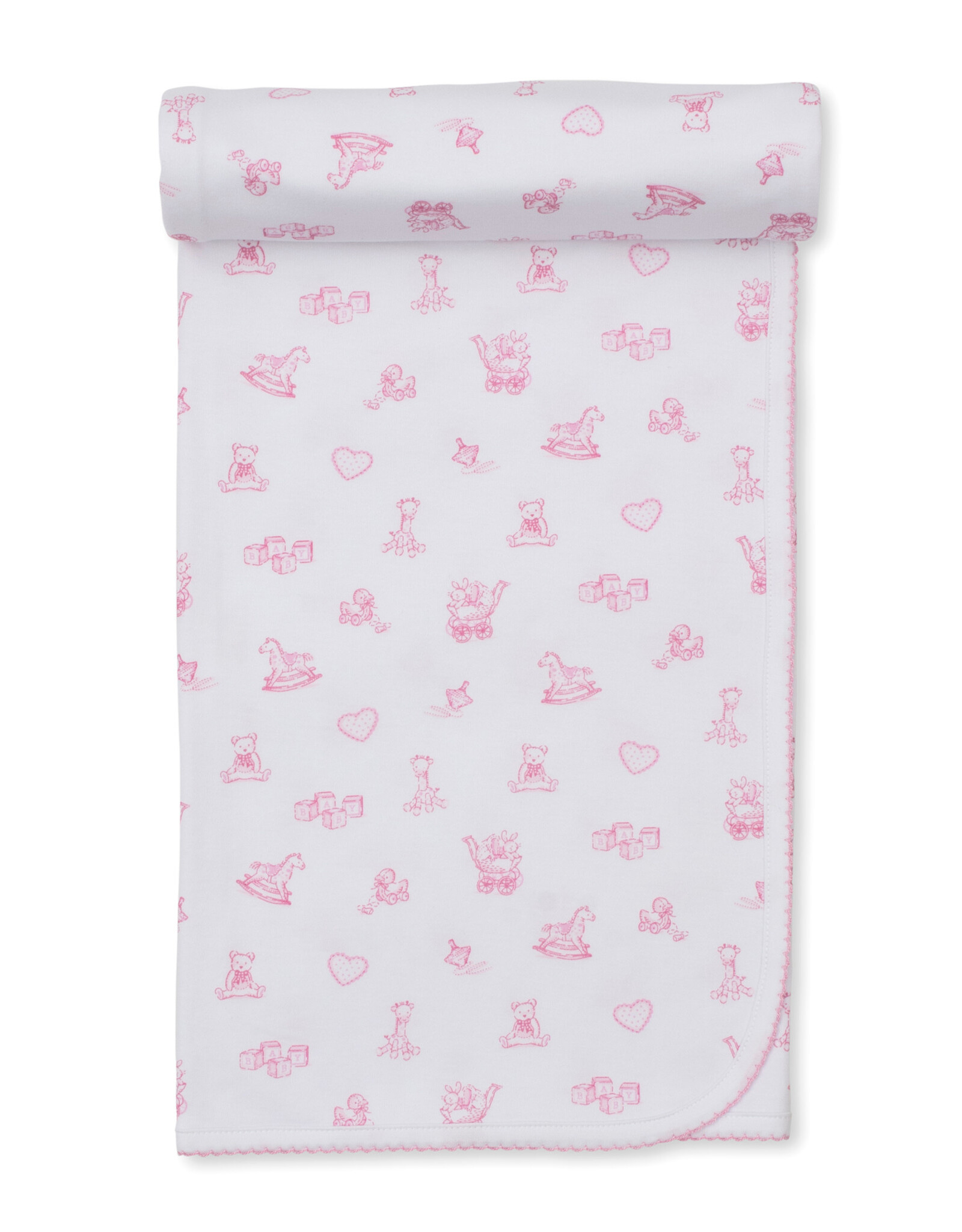 Kissy Kissy Vintage Toy Treasures Blanket, Pink