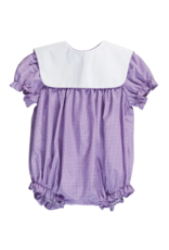 Rosalina Purple Gingham Girls Bubble w/ Square Collar