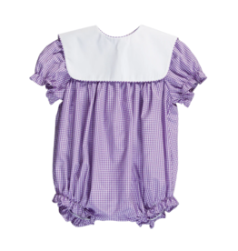 Rosalina Purple Gingham Girls Bubble w/ Square Collar