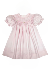 Rosalina Pink Bullion Rose Bishop Smocked Dress