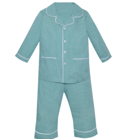 Remember Nguyen Landry Green Gingham Button Down PJ Set