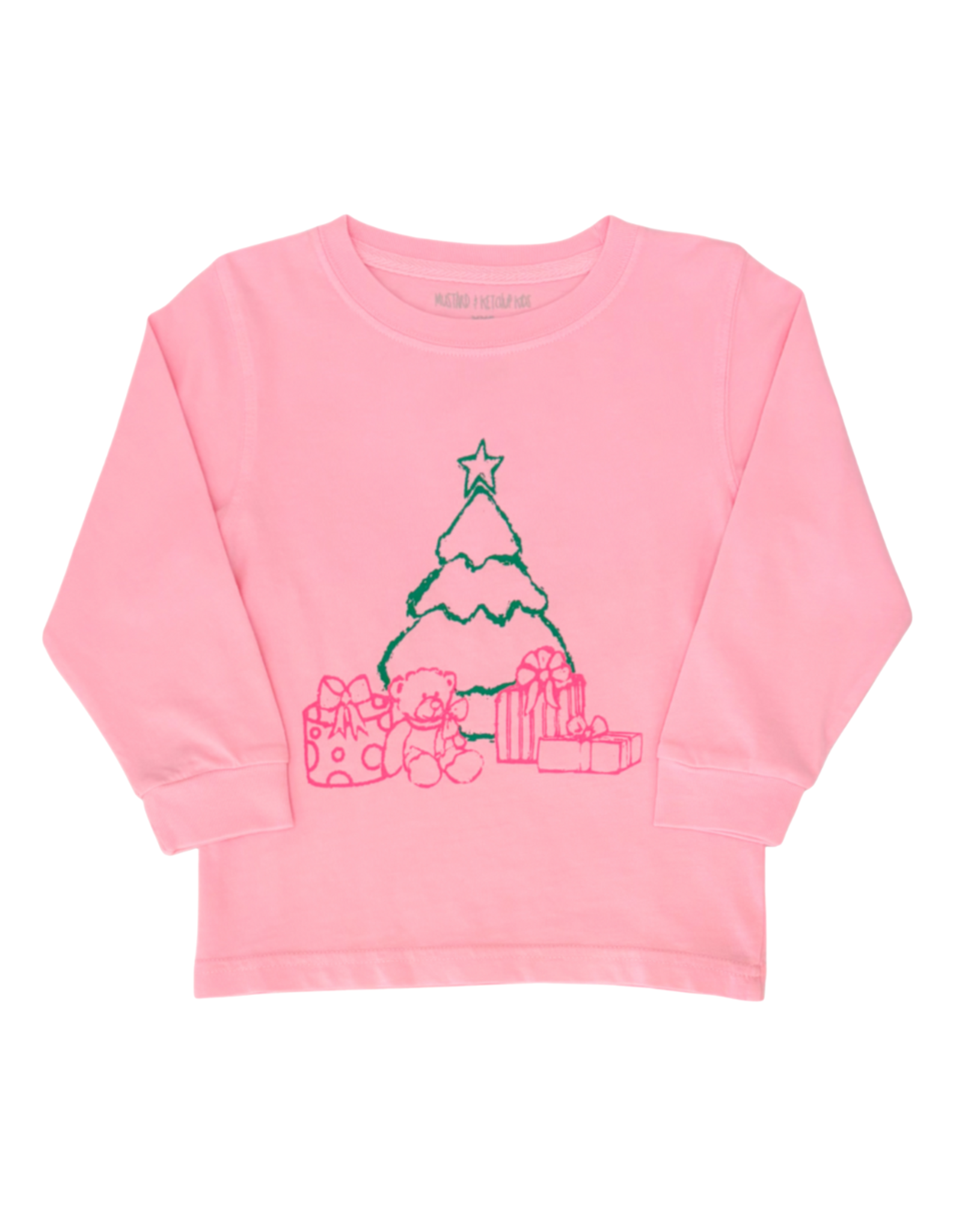 Mustard & Ketchup LS Pink Christmas Tree w/ Presents T-Shirt