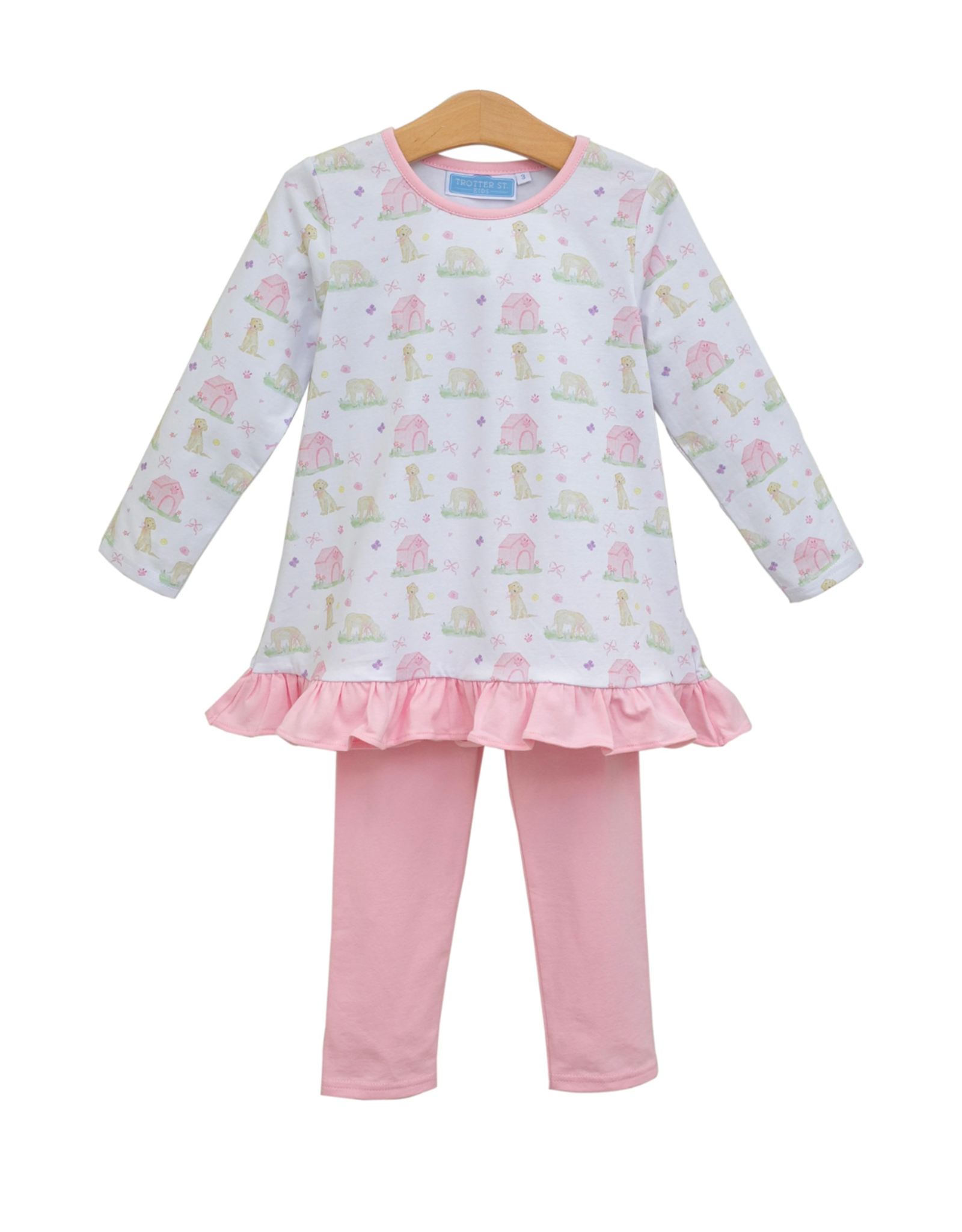 Trotter Street Kids Puppy Pals Ruffle Pants Set
