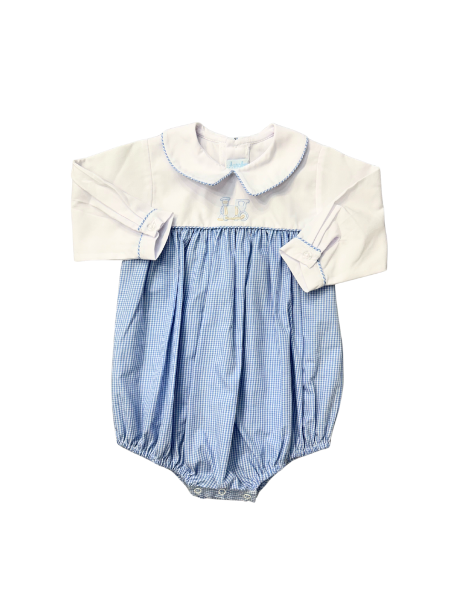 Auraluz Blue Check Train Long Sleeve Bubble