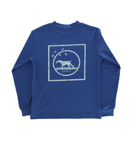 The Bailey Boys LS Performance Logo Tee, Camo Dog on Denim
