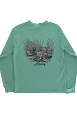 The Bailey Boys LS Performance Logo Tee, Decoy on Green