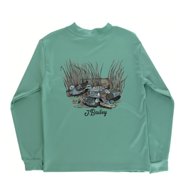 The Bailey Boys LS Performance Logo Tee, Decoy on Green