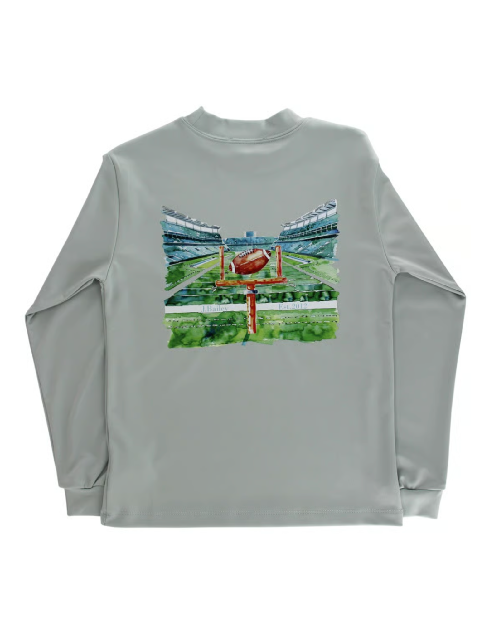 The Bailey Boys LS Performance Logo Tee, Football on Sage