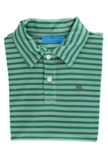 The Bailey Boys Harry LS Striped Performance Polo, Evergreen
