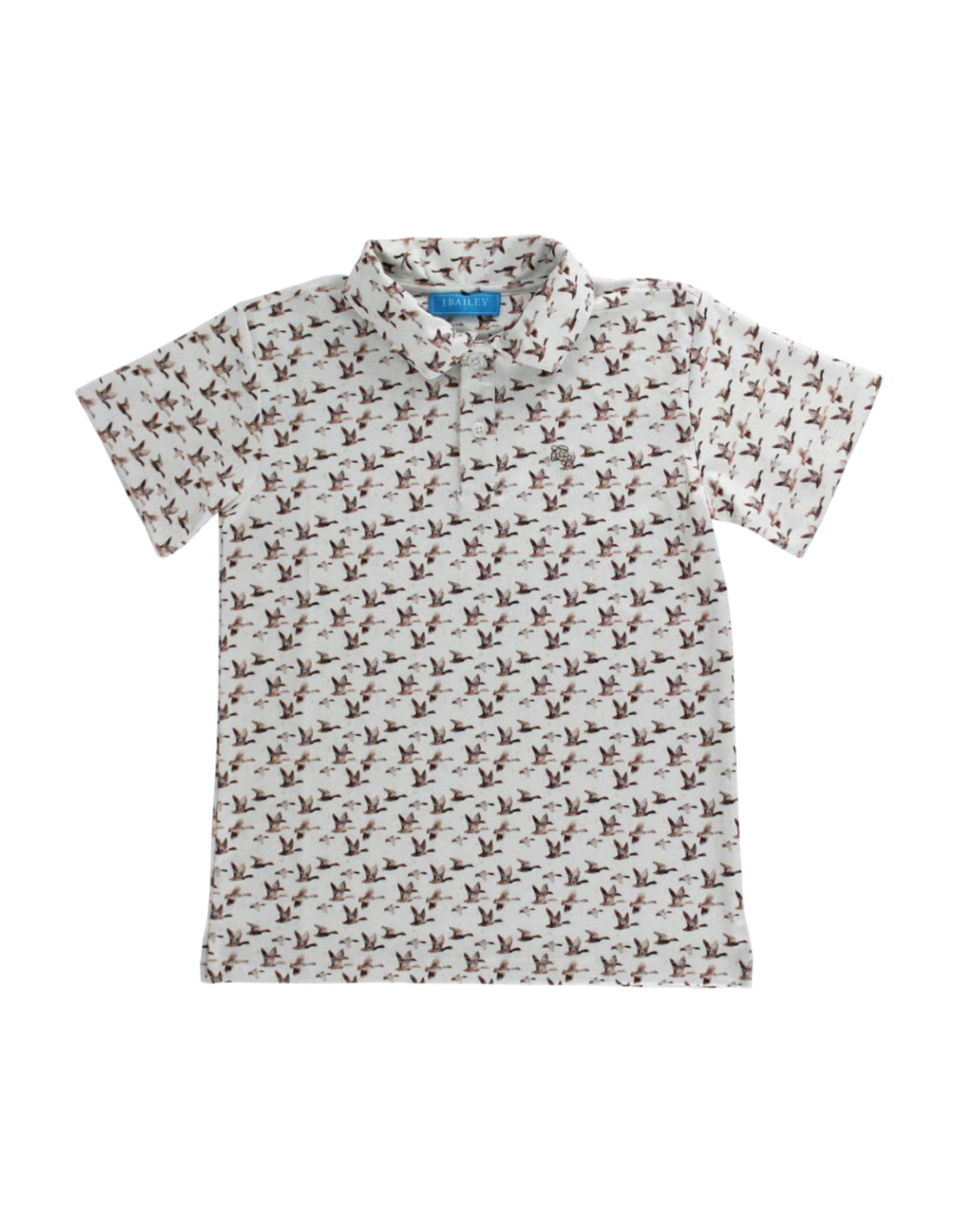 The Bailey Boys Henry SS Performance Polo, Duck on Tan