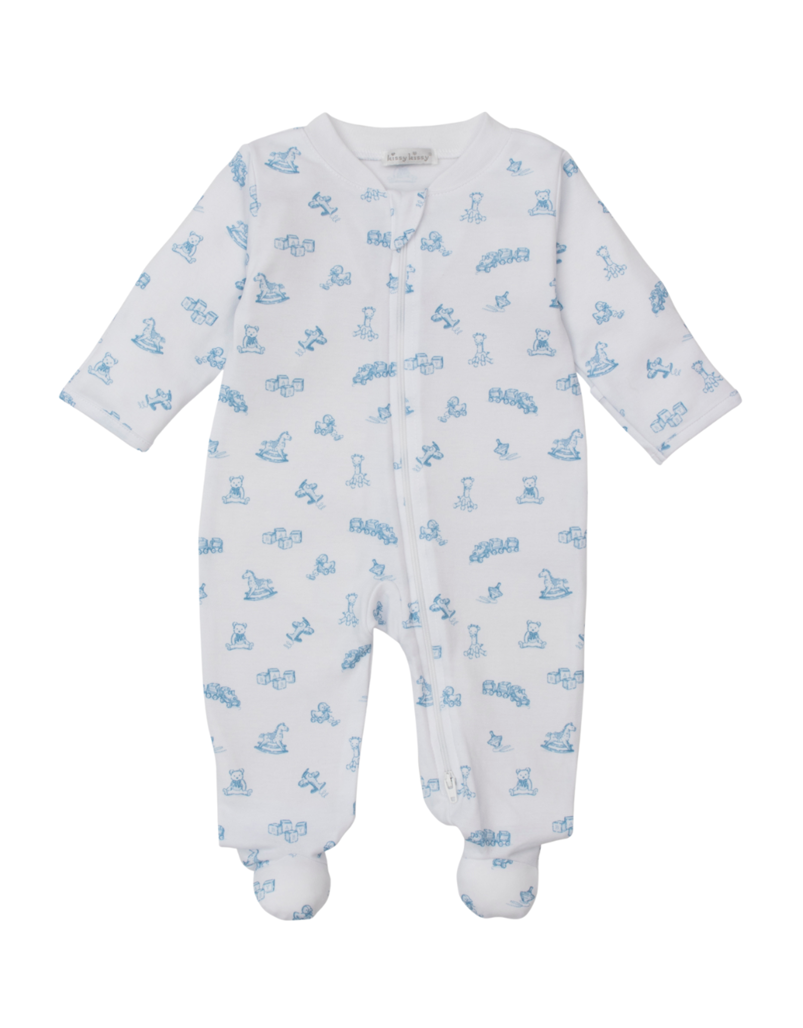 Kissy Kissy Vintage Toy Treasures Zipper Footie, Blue