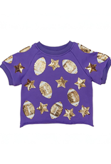 Belle Cher Purple Sequin Football Top
