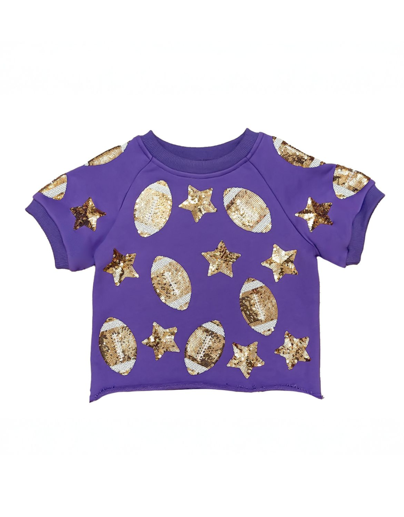 Belle Cher Purple Sequin Football Top