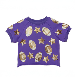 Belle Cher Purple Sequin Football Top