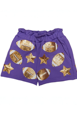 Belle Cher Purple Sequin Football Shorts