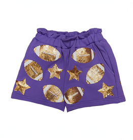 Belle Cher Purple Sequin Football Shorts