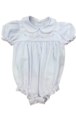Auraluz White w/ Pink Tiny Bow Embroidered Bubble