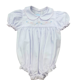 Auraluz White w/ Pink Tiny Bow Embroidered Bubble