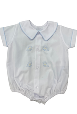 Auraluz White Bubble w/ Blue Tiny Lamb Embroidery