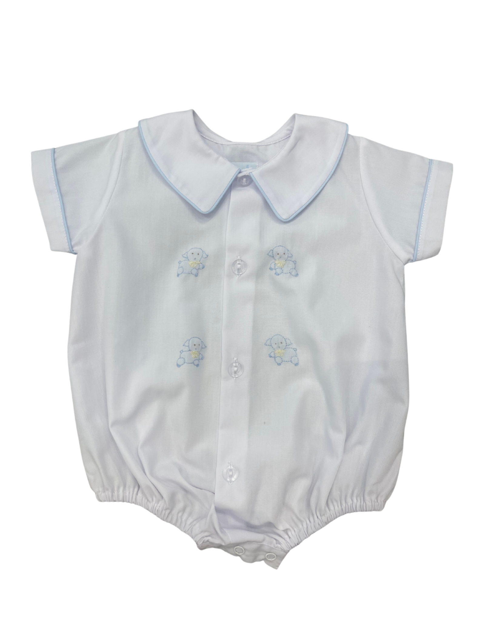 Auraluz White Bubble w/ Blue Tiny Lamb Embroidery