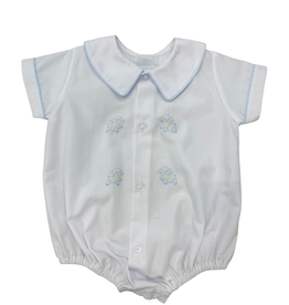 Auraluz White Bubble w/ Blue Tiny Lamb Embroidery