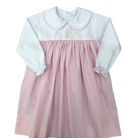 Auraluz Pink Bow Ribbon Long Sleeve Dress