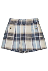 Mayoral Plaid Shorts, Navy