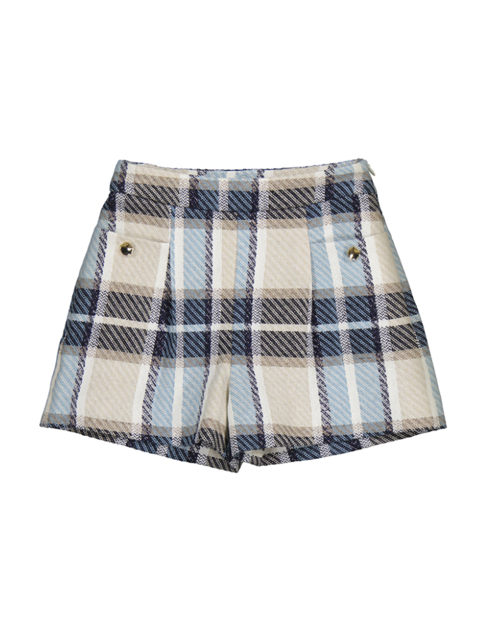 Mayoral Plaid Shorts, Navy