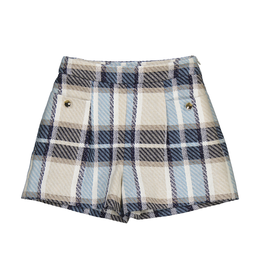Mayoral Plaid Shorts, Navy