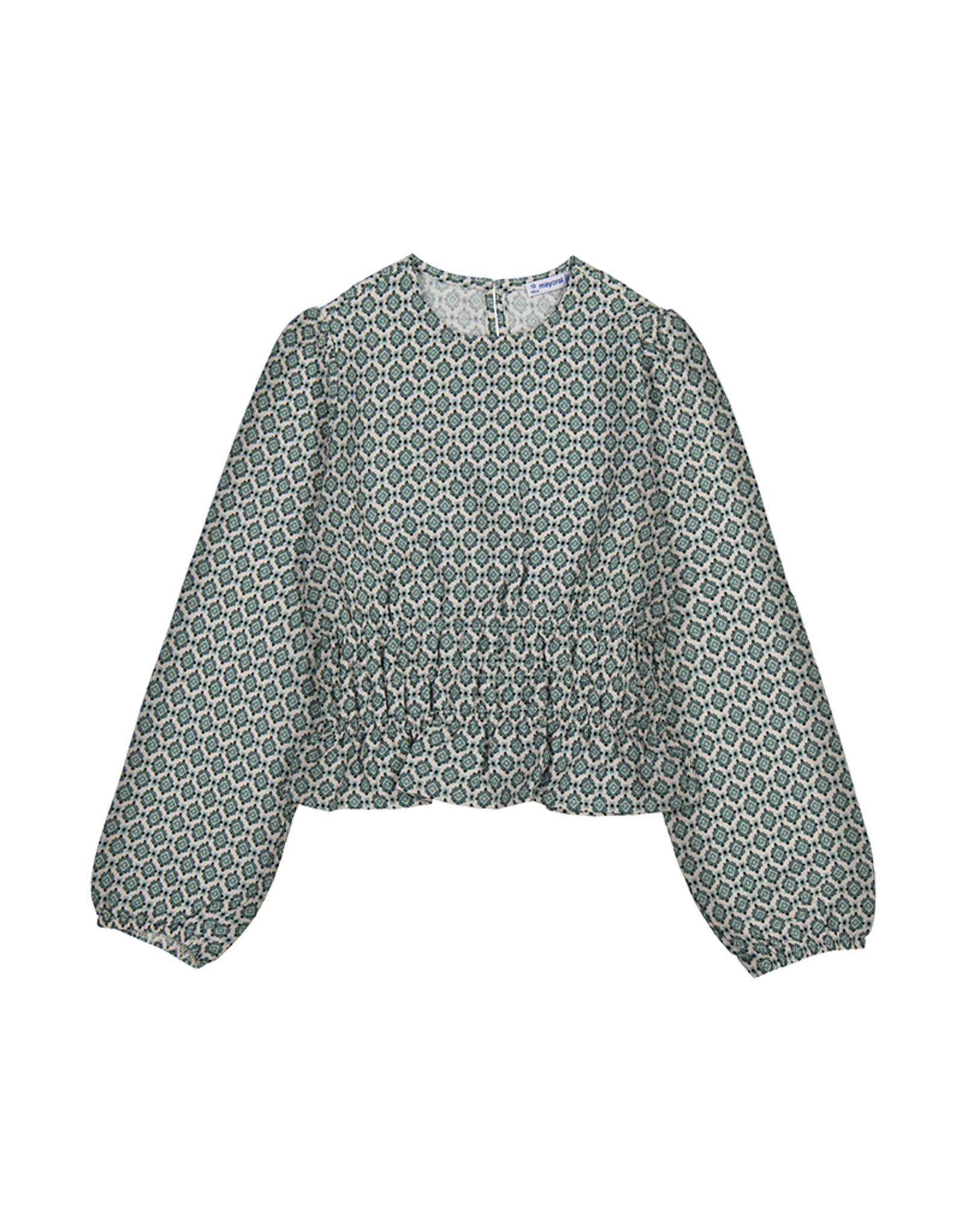 Mayoral Long Sleeve Blouse, Eucalyptus